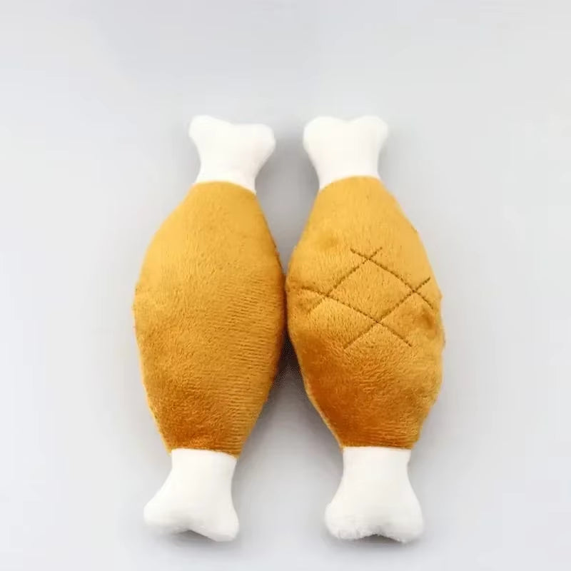 Puppy Chewing Toy Pet Dogs Biteable Plush Toy Dog Squeak Squeeze Bone Soft Dog Toothbrush Biting Pet Gift Squeak