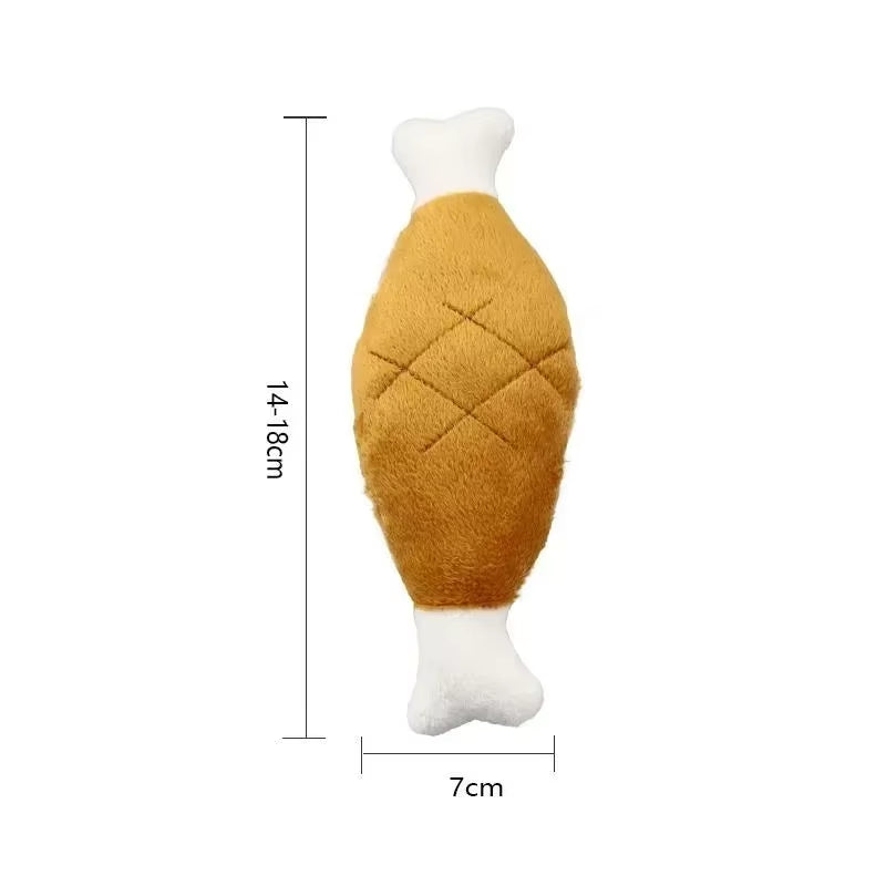 Puppy Chewing Toy Pet Dogs Biteable Plush Toy Dog Squeak Squeeze Bone Soft Dog Toothbrush Biting Pet Gift Squeak