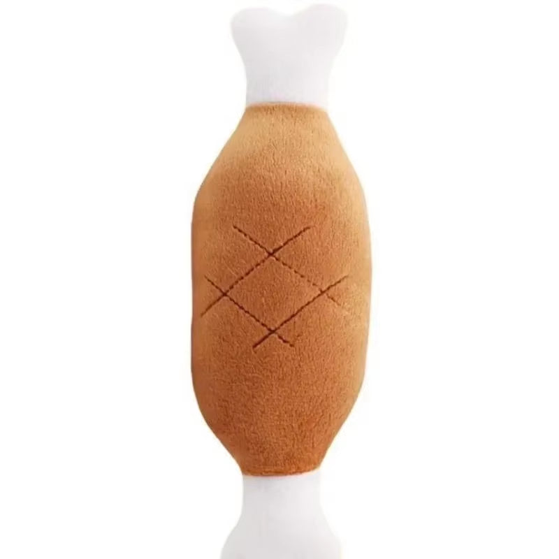 Puppy Chewing Toy Pet Dogs Biteable Plush Toy Dog Squeak Squeeze Bone Soft Dog Toothbrush Biting Pet Gift Squeak