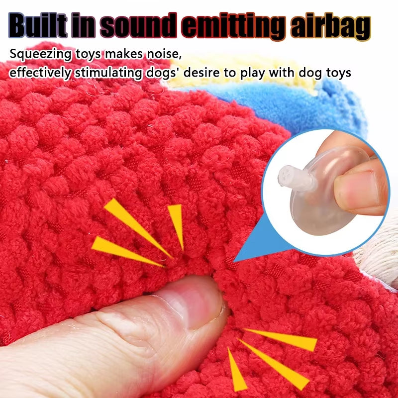 New Plush Parrot Toy with Knots to Chew and Grind Teeth, Interactive Fun for Pet Dogs