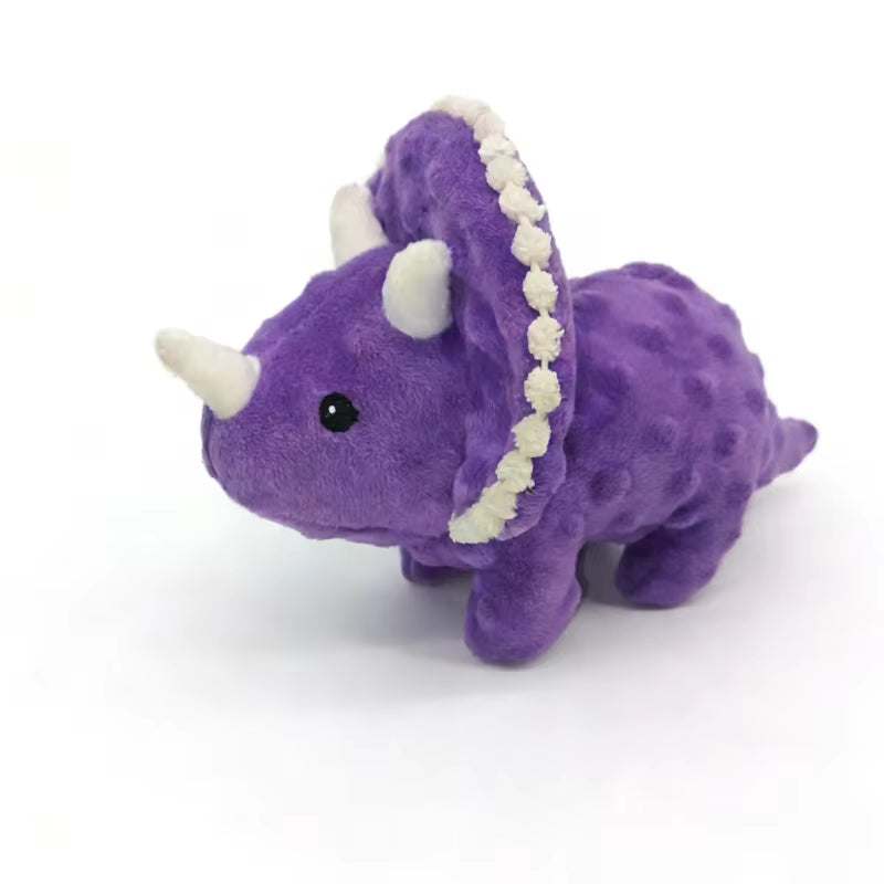 Pet Dinosaur Indestructible Plush Dog Play Toy Cartoon with Squeaker Safe Large Dog Cute Animal Supplies Tough Toys Resistant