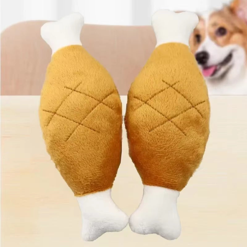 Puppy Chewing Toy Pet Dogs Biteable Plush Toy Dog Squeak Squeeze Bone Soft Dog Toothbrush Biting Pet Gift Squeak