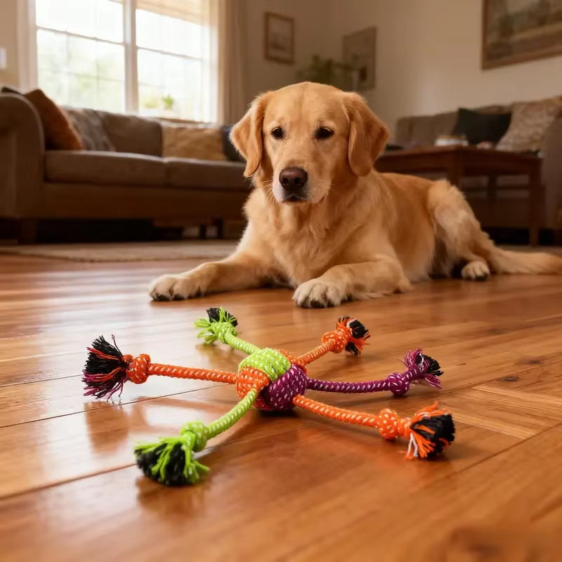 Durable Dog Rope Toy Teeth Cleaning Pet Interactive Chewing Dog Toy Outdoor Training Puppy Bone Knot Rope Pet Products