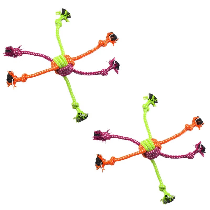 Durable Dog Rope Toy Teeth Cleaning Pet Interactive Chewing Dog Toy Outdoor Training Puppy Bone Knot Rope Pet Products