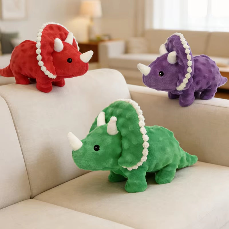 Pet Dinosaur Indestructible Plush Dog Play Toy Cartoon with Squeaker Safe Large Dog Cute Animal Supplies Tough Toys Resistant