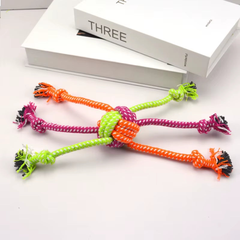 Durable Dog Rope Toy Teeth Cleaning Pet Interactive Chewing Dog Toy Outdoor Training Puppy Bone Knot Rope Pet Products